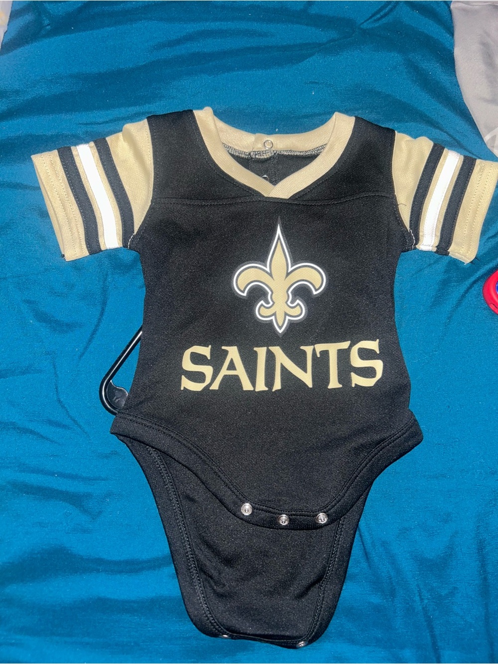 NFL Saints Infant Black and Gold One-Piece Bodysuit